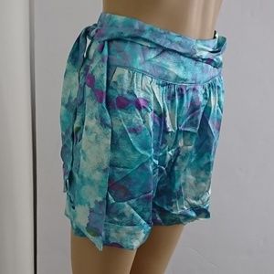 NWT Whitney Eve Blue Silk Print Shorts Size XS